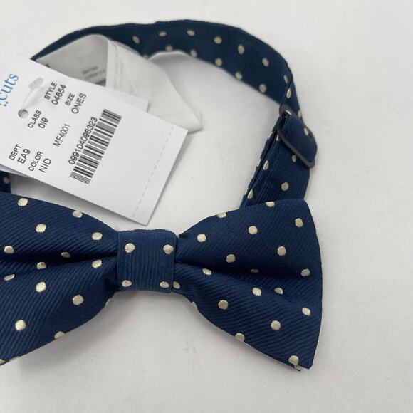 J.CREW CREWCUTS Bowtie Boys Toddler Navy Polka Dot One Size NWT Event Formal - Picture 8 of 9
